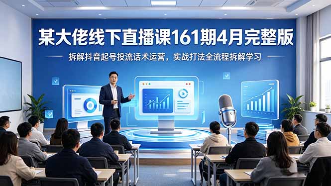 某大佬线下直播课161期4月完整版，拆解抖音起号投流话术运营，实战打法全流程拆解学习-快名资源网