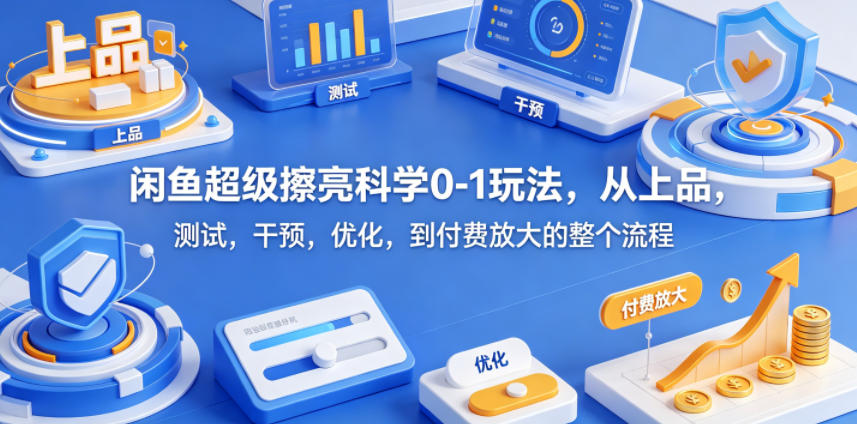 闲鱼超级擦亮科学0-1玩法，从上品，测试，干预，优化，到付费放大的整个流程-快名资源网