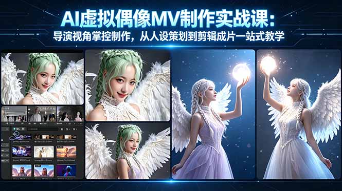 AI虚拟偶像MV制作实战教学：导演视角掌控制作，从人设策划到剪辑成片一站式教学-快名资源网