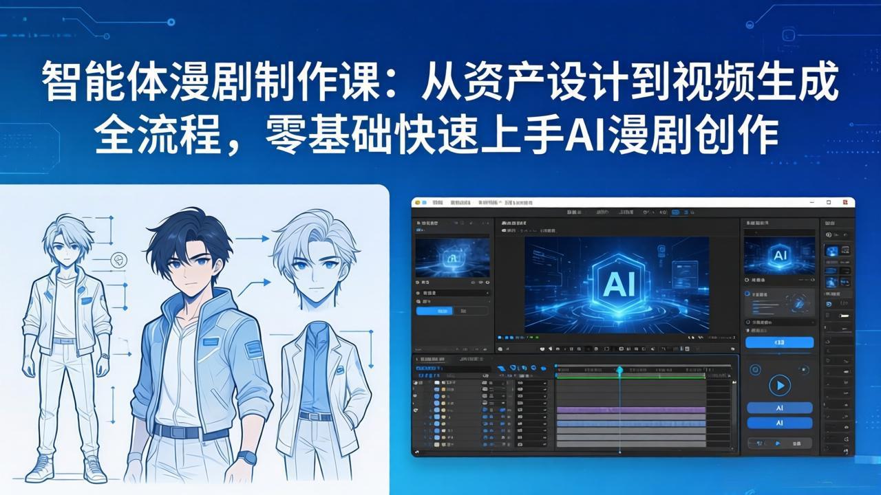 智能体漫剧制作课：从资产设计到视频生成全流程，零基础快速上手AI漫剧创作-快名资源网