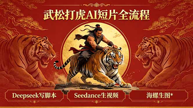 武松打虎AI短片全流程：Deepseek写脚本+Seedance生视频+海螺生图-快名资源网
