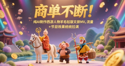 商单不断！纯AI制作西游人物羊毛毡版文旅MV，流量+节目效果统统拉满-快名资源网