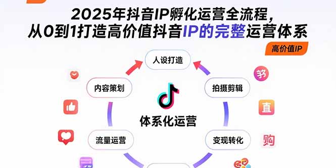 2025年抖音IP孵化运营全流程，从0到1打造高价值抖音IP的完整运营体系-快名资源网