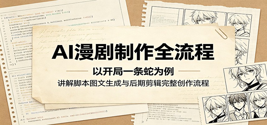 AI漫剧制作全流程：以开局一条蛇为例，讲解脚本图文生成与后期剪辑完整创作流程-快名资源网