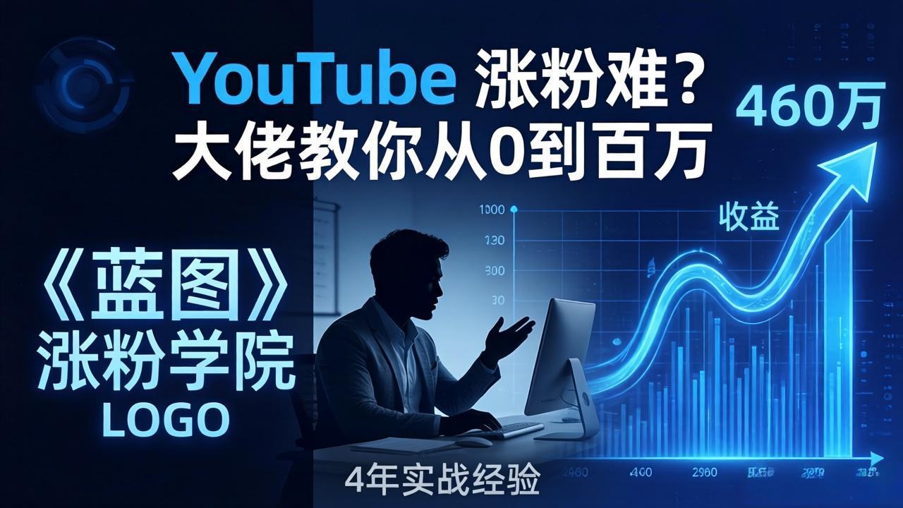 YouTube 涨粉难？《蓝图涨粉学院》：4 年赚 460 万的大佬教策略，从0到百万有路径！-快名资源网