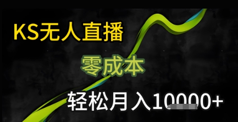 KS无人直播25年最新玩法，只需一部手机，轻松月入1W+【揭秘】-快名资源网