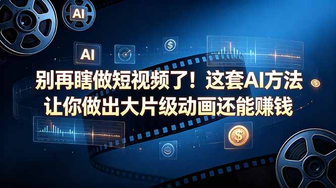别再瞎做短视频了！这套 AI 方法让你做出大片级动画还能赚钱【原创双语字幕】-快名资源网