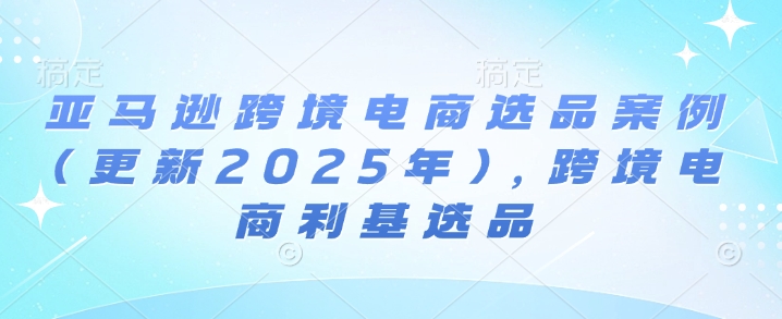 亚马逊跨境电商选品案例(更新2025年4月)，跨境电商利基选品-快名资源网
