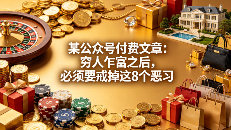 某公众号付费文章：穷人乍富之后，必须要戒掉这8个恶习-快名资源网