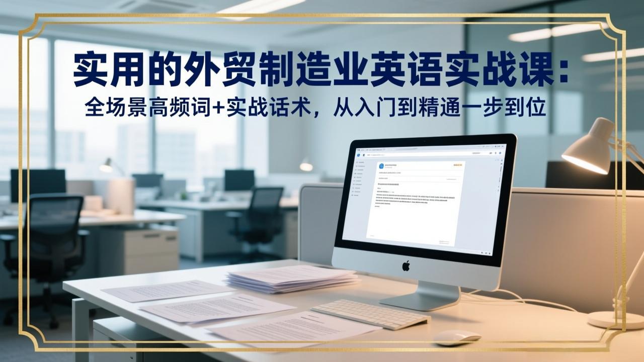 实用的外贸制造业英语实战课：全场景高频词+实战话术，从入门到精通一步到位-快名资源网