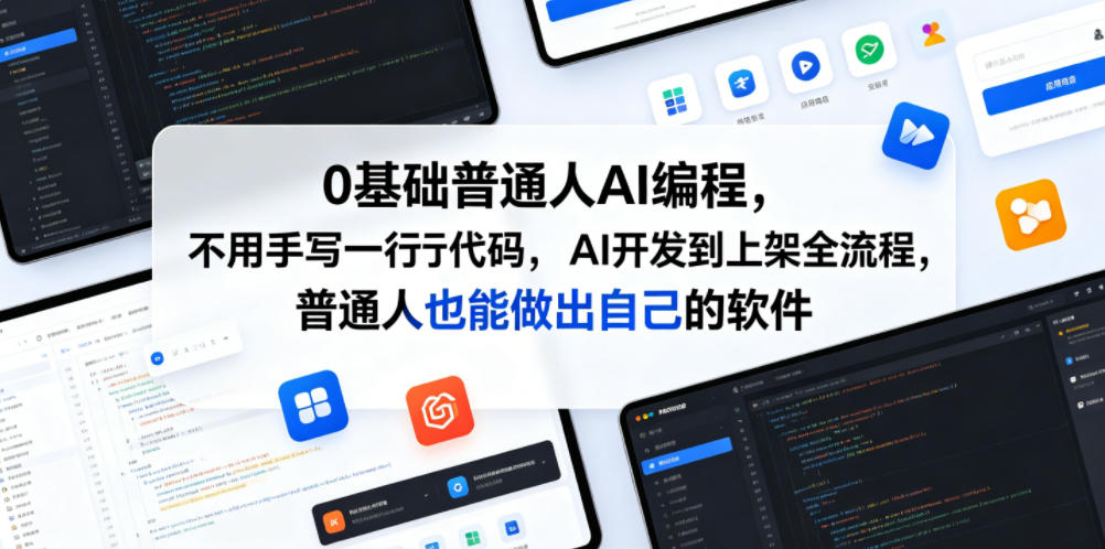 0基础普通人AI编程，不用手写一行代码，AI开发到上架全流程，普通人也能做出自己的软件-快名资源网