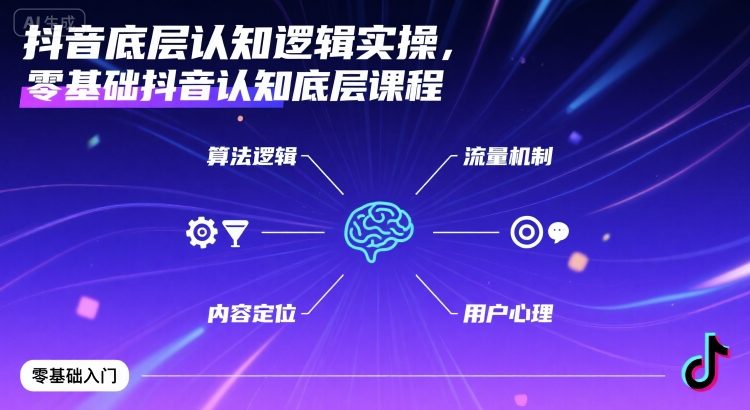 抖音底层认知逻辑实操，零基础抖音认知底层课程-快名资源网