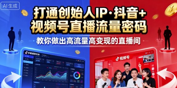 25年直播9-10两期线下课，打通创始人IP，抖音+视频号直播流量密码，教你做出高流量高变现的直播间-快名资源网