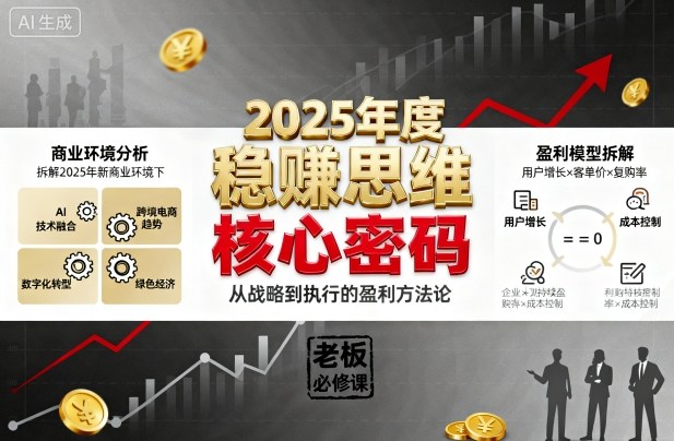 2025年度稳賺思维老板创业营，拆解2025年新商业环境下，企业实现持续盈利的核心密码-快名资源网