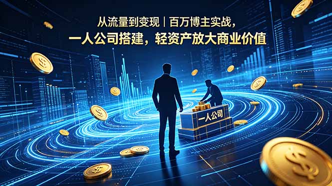 从流量到变现｜百万博主实战，一人公司搭建，轻资产放大商业价值-快名资源网