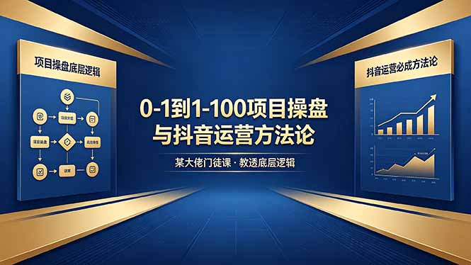 0-1到1-100怎么建？某大佬门徒课教透项目操盘底层逻辑+抖音运营必成方法论-快名资源网