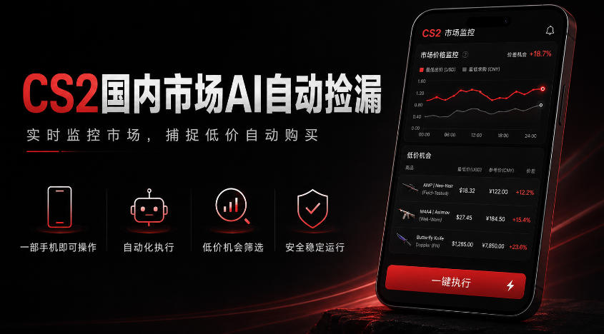 游戏市场AI自动监控，实时检测差价捡漏，简单轻松，日入300+【揭秘】-青虫资源网