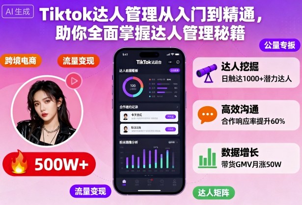 Tiktok达人管理从入门到精通，助你全面掌握达人管理秘籍-快名资源网