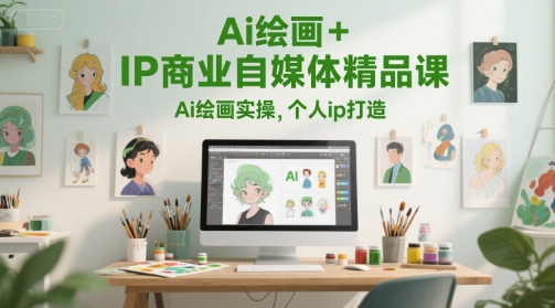 Ai绘画+IP商业自媒体精品课，Ai绘画实操，个人ip打造-青虫资源网