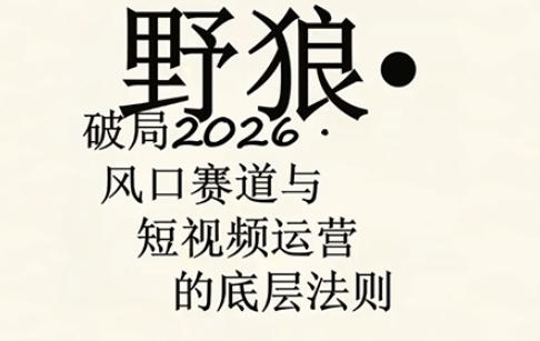 野狼团队·多平台实操运营课，覆盖AI口播、服装、好物、漫剪等热门玩法(更新4月29日)-快名资源网