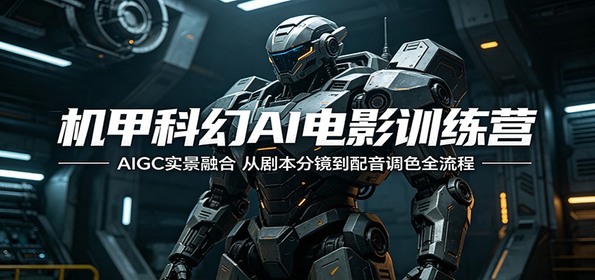 机甲科幻AI电影训练营：AIGC实景融合，从剧本分镜到配音调色全流程-快名资源网