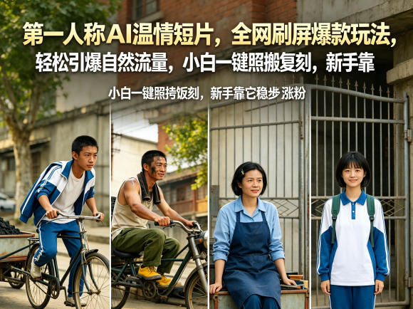 第一人称AI温情短片，全网刷屏爆款玩法，轻松引爆自然流量，小白一键照搬复刻，新手靠它稳步涨粉-快名资源网