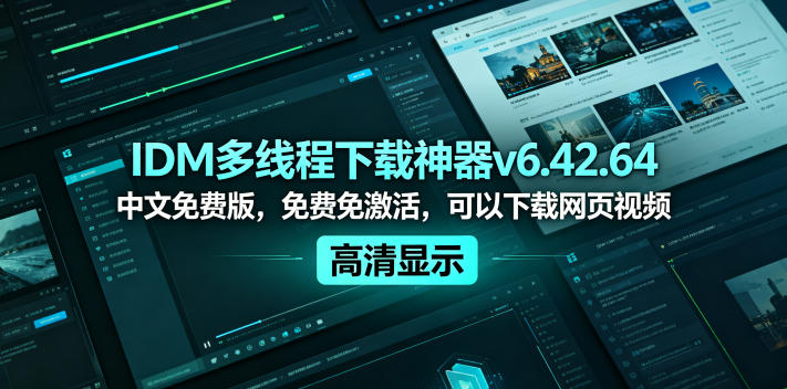 IDM多线程下载神器v6.42.64中文免费版，免费免激活，可以下载网页视频(例如飞书文档内的视频)-青虫资源网