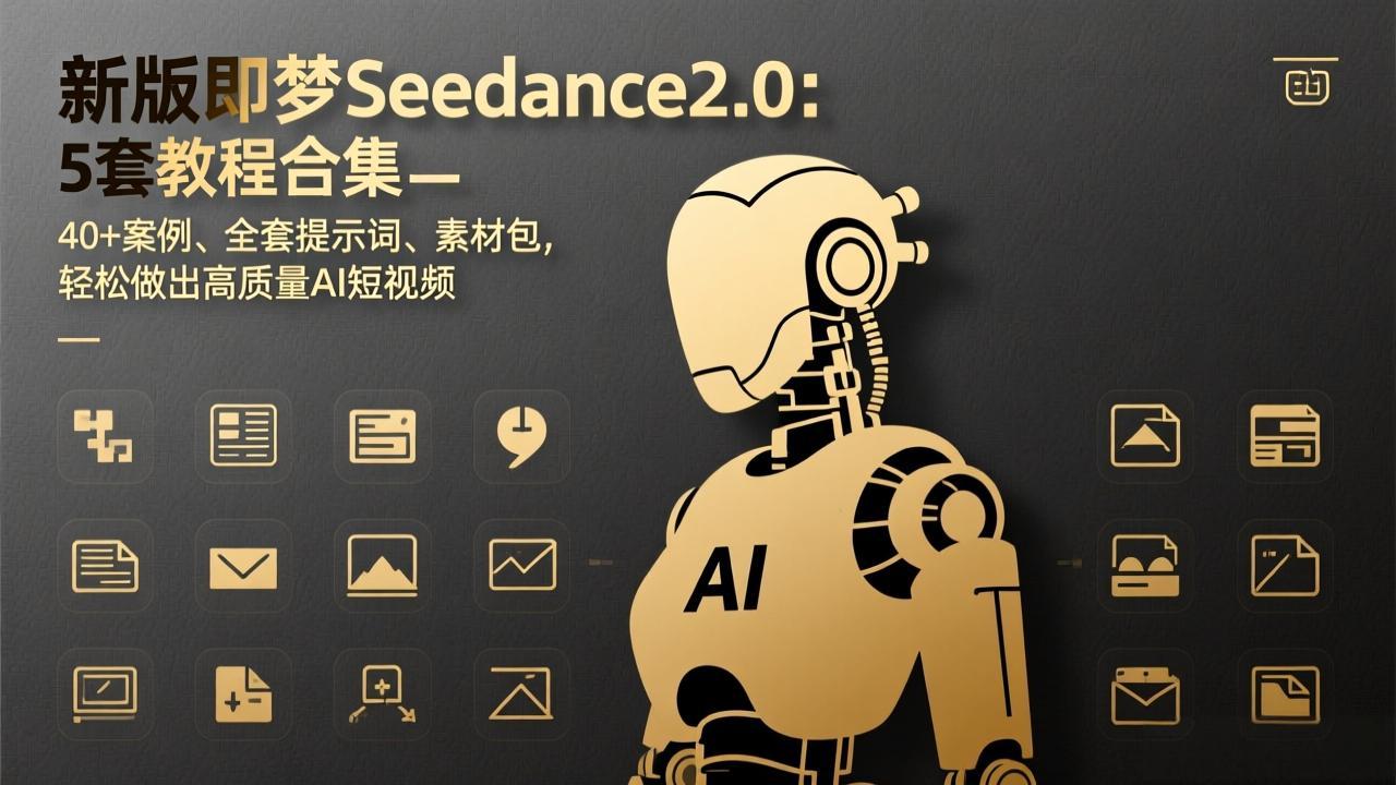 新版即梦Seedance2.0：5套教程合集，40+案例、全套提示词、素材包，轻松做出高质量AI短视频-快名资源网