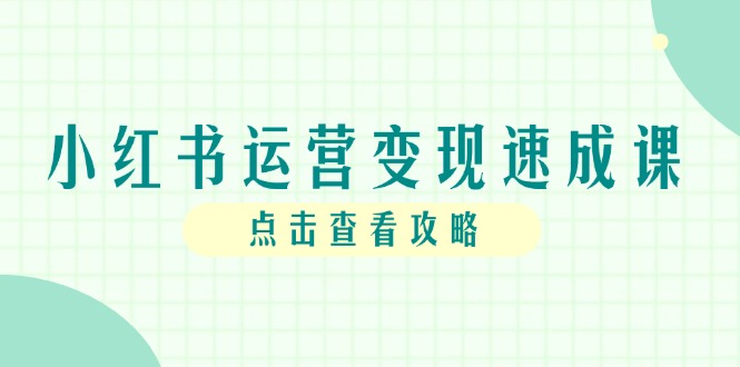 小红书运营变现速成课，账号搭建到暴力起号，个人IP全流程指南-快名资源网