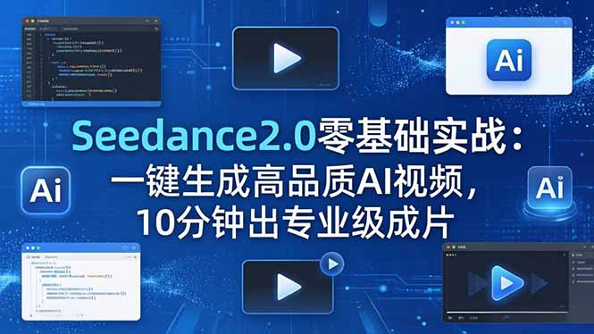 Seedance2.0零基础实战：一键生成高品质AI视频，10分钟出专业级成片-快名资源网
