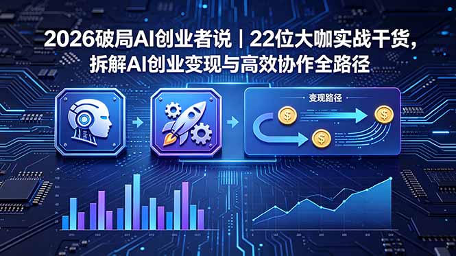 2026 破局 AI 创业者说｜22 位大咖实战干货，拆解 AI 创业变现与高效协作全路径-快名资源网