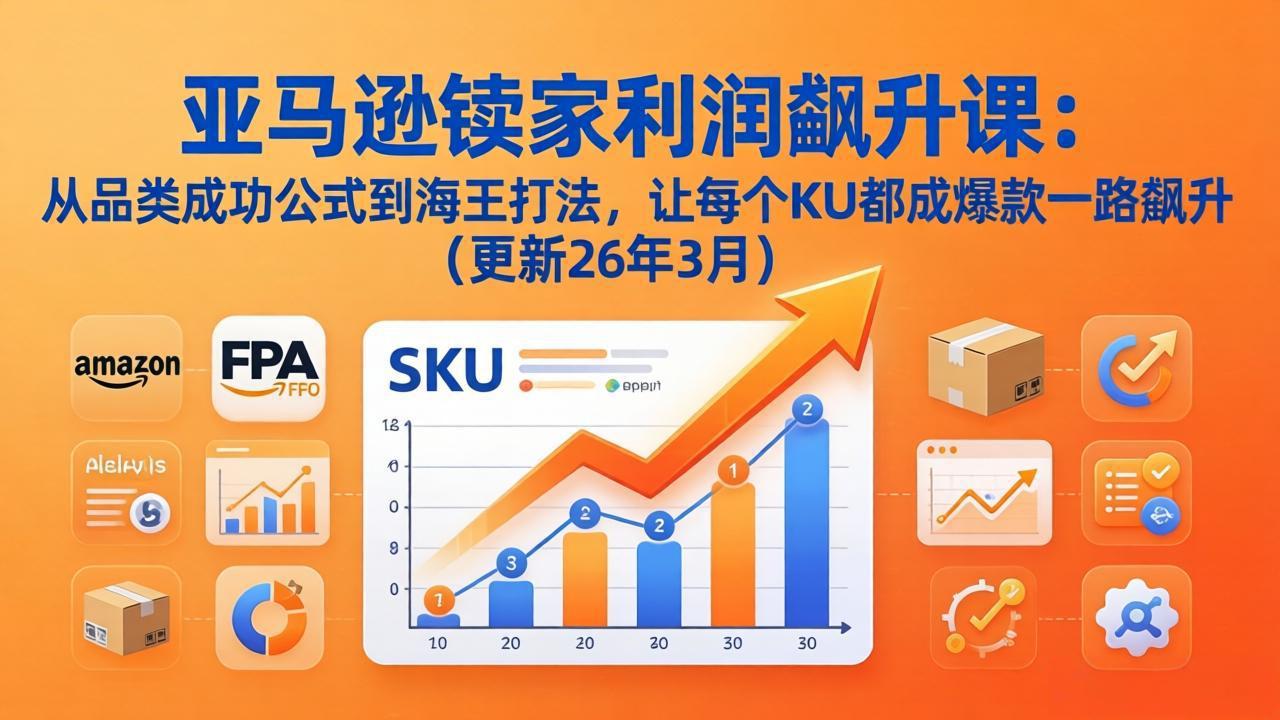 亚马逊卖家利润飙升课：从品类成功公式到海王打法，让每个SKU都成爆款一路飙升(更新26年3月-快名资源网