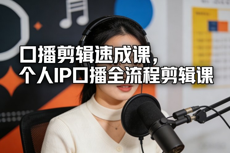 口播剪辑速成课，个人IP口播全流程剪辑课-快名资源网