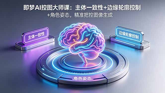 即梦AI控图大师课：主体一致性+边缘轮廓控制+角色姿态，精准把控图像生成-快名资源网