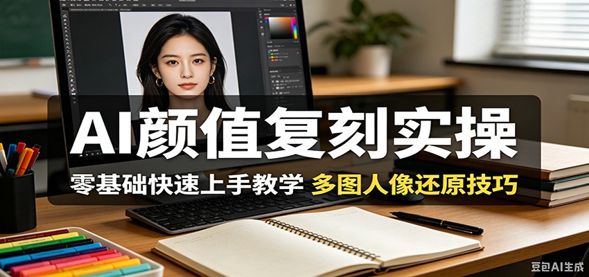 AI颜值复刻实操，零基础快速上手教学，多图人像还原技巧-快名资源网