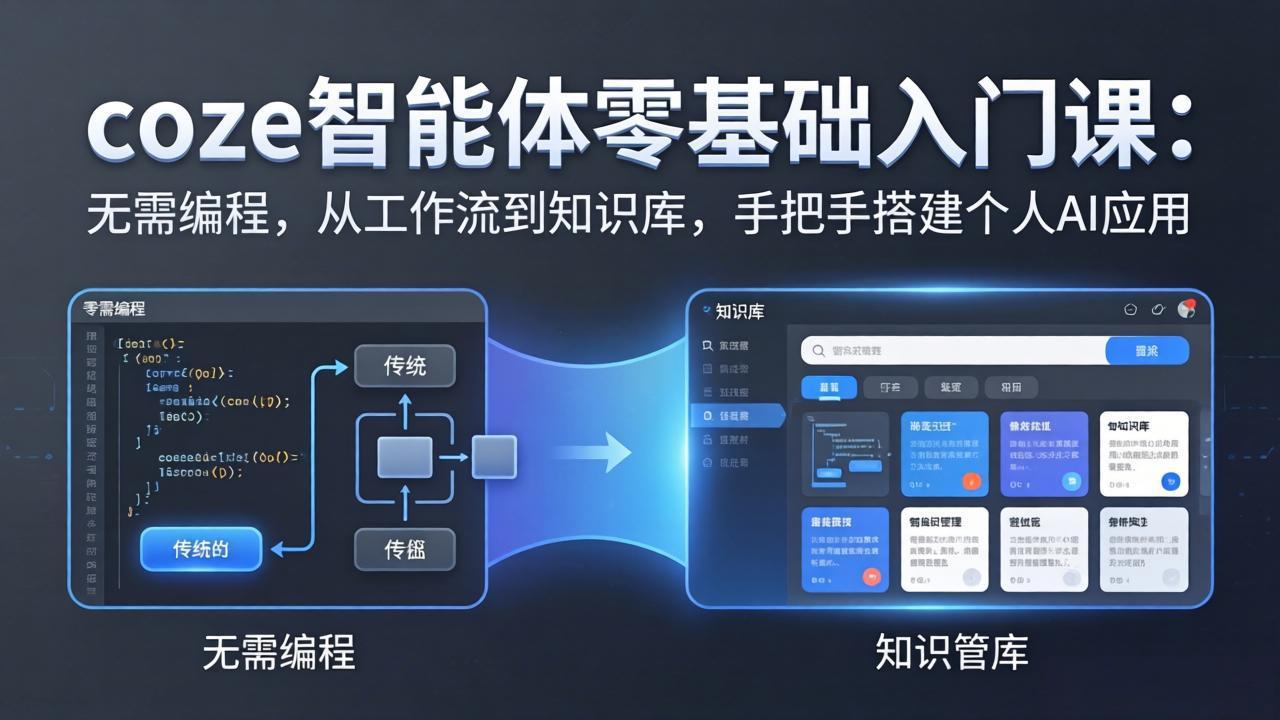 coze智能体零基础入门课：无需编程，从工作流到知识库，手把手搭建个人AI应用-快名资源网