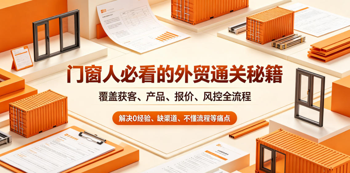 门窗人必看的外贸通关秘籍，块覆盖获客、产品、报价、风控全流程，解决0经验、缺渠道、不懂流程等痛点-快名资源网