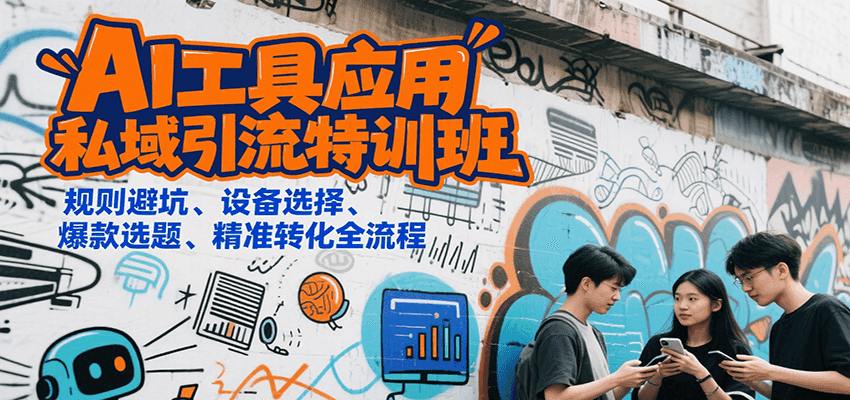 AI工具应用私域引流特训班，规则避坑、设备选择、爆款选题、精准转化全流程-快名资源网