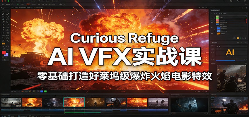 Curious Refuge AI VFX实战课，零基础打造好莱坞级爆炸火焰电影特效-快名资源网