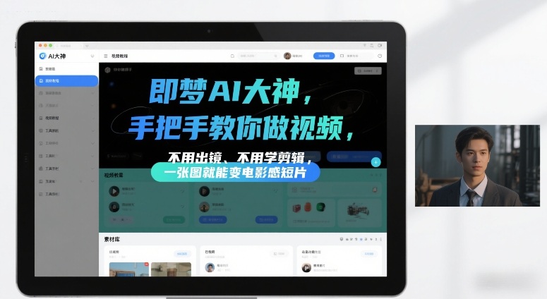 即梦AI大神手把手教你做视频，不用出镜、不用学剪辑，一张图就能变电影感短片-快名资源网