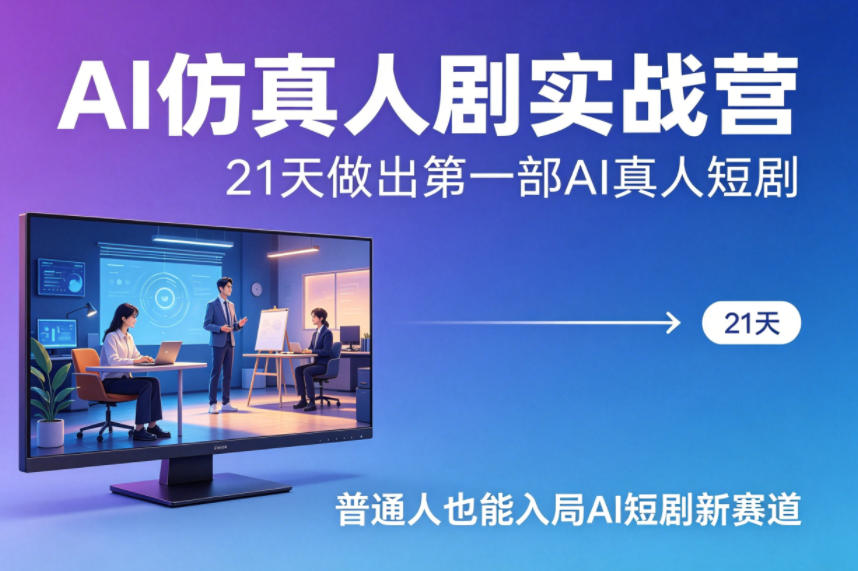 AI仿真人剧实战营，21天做出第一部AI真人短剧，普通人也能入局AI短剧新赛道(更新)-快名资源网