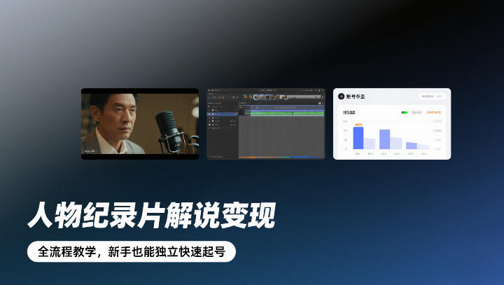 人物纪录片解说变现，全流程教学，新手也能独立快速起号-快名资源网