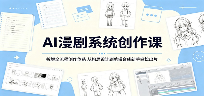 AI漫剧系统创作课：拆解全流程创作体系，从构思设计到剪辑合成新手轻松出片-快名资源网