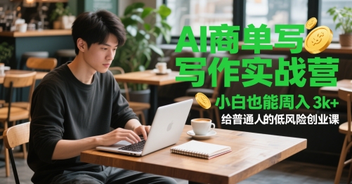 AI商单写作实战营，小白也能周入3k+，给普通人的低风险创业课-青虫资源网