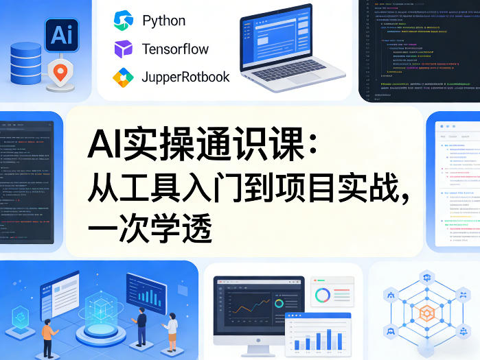 AI实操通识课，从工具入门到项目实战，一次学透-快名资源网