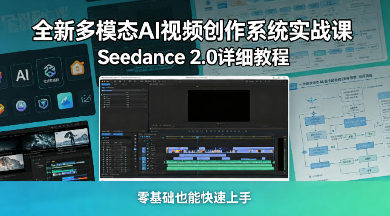 全新多模态AI视频创作系统实战课，Seedance 2.0详细教程，零基础也能快速上手-快名资源网
