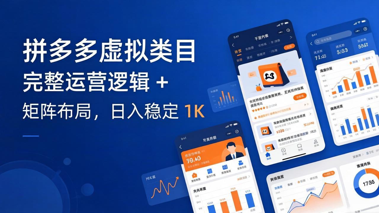 拼多多虚拟类目干货：完整运营逻辑 + 矩阵布局，日入稳定 1K-快名资源网