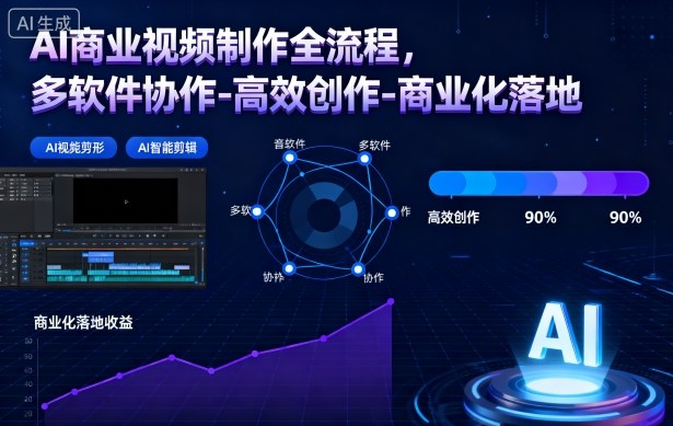 AI商业视频制作全流程2期，多软件协作-高效创作-商业化落地(更新)-青虫资源网