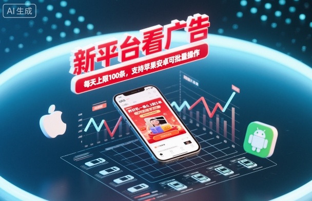新平台看广告，养好机一条0.3到5米，每天上限100条，支持苹果安卓可批量操作-快名资源网