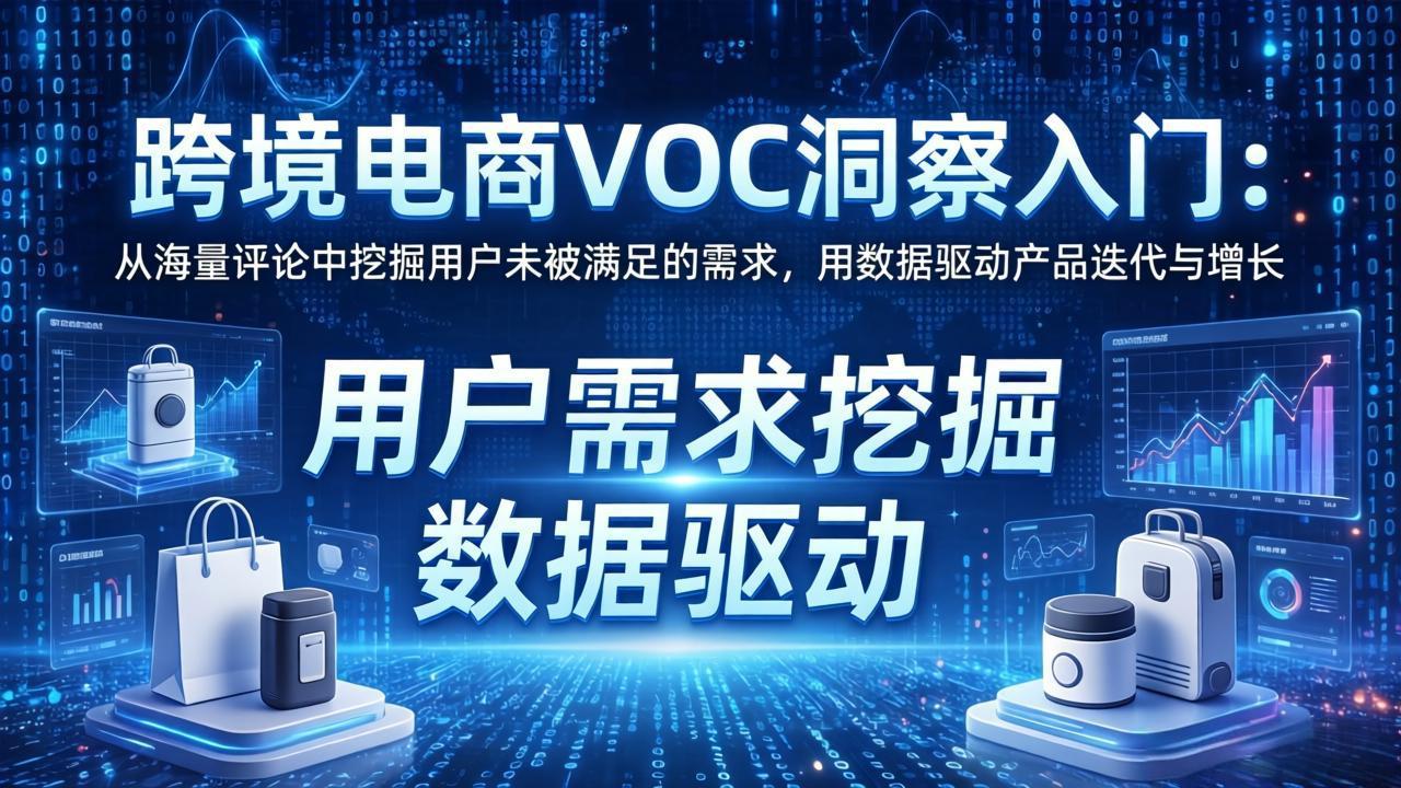 跨境电商VOC洞察入门：从海量评论中挖掘用户未被满足的需求，用数据驱动产品迭代与增长-快名资源网